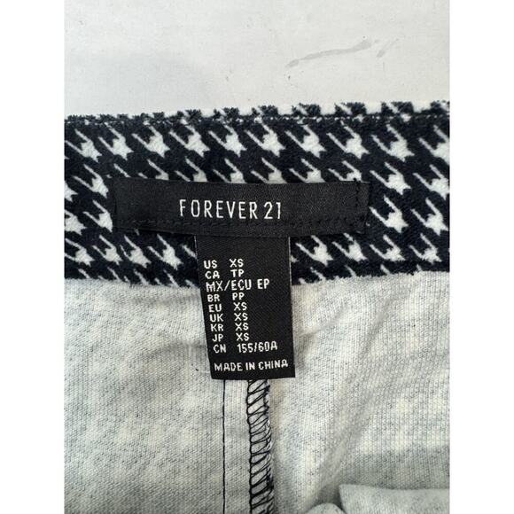 Twee Forever 21 Houndstooth Mini Skirt Black White Preppy Y2K Career Size XS - Picture 4 of 6